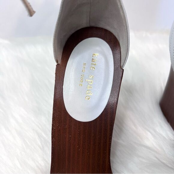 KATE SPADE NY WOMEN’S WOOD WEDGE HEELS STRAPPY WHITE SANDALS SIZE 10 - Picture 5 of 10